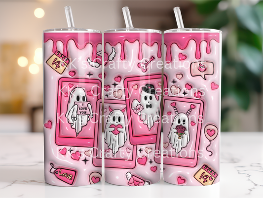 Valentine Pink Ghost Tumbler