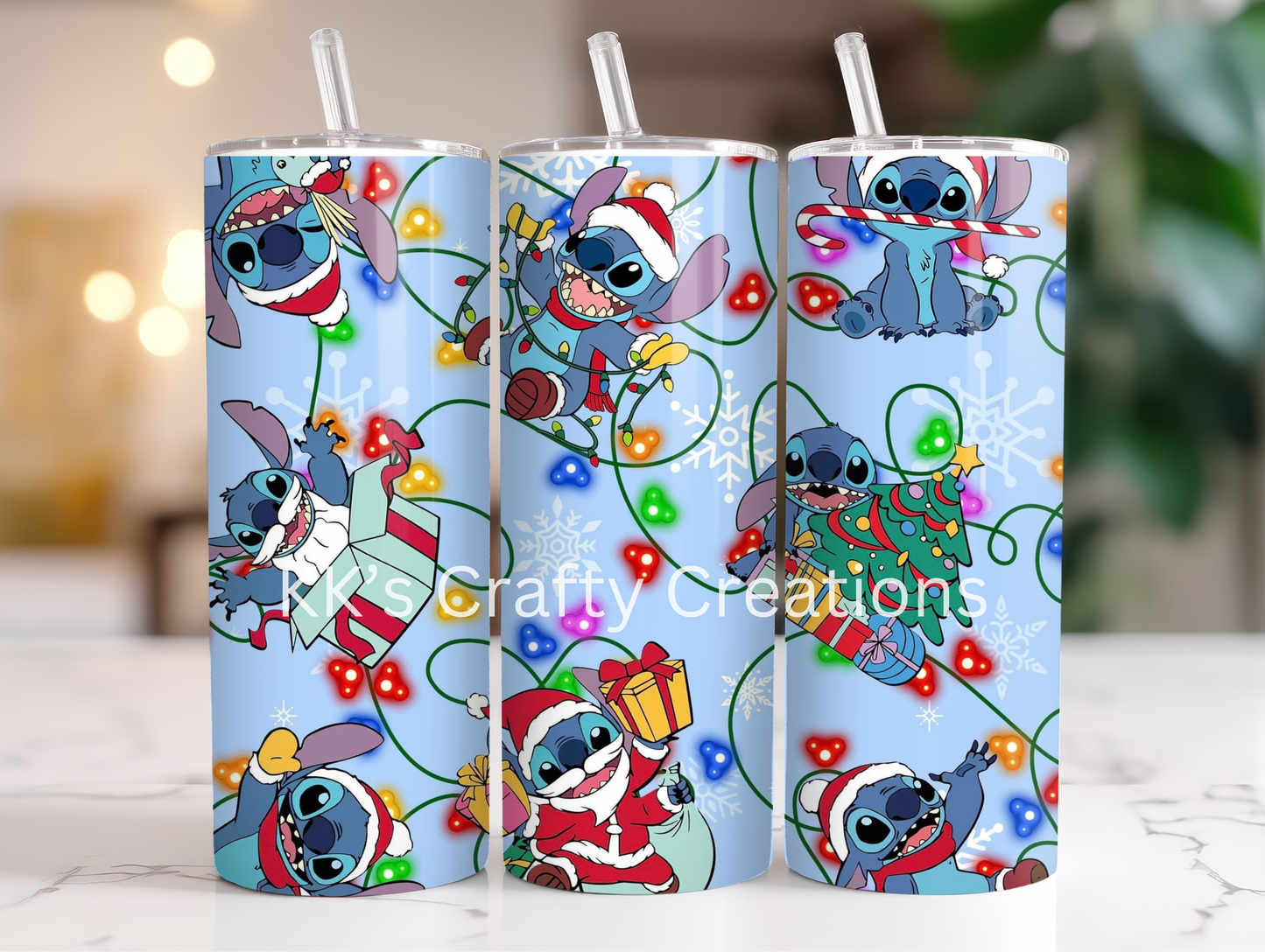 Alien Blue Christmas Tumbler