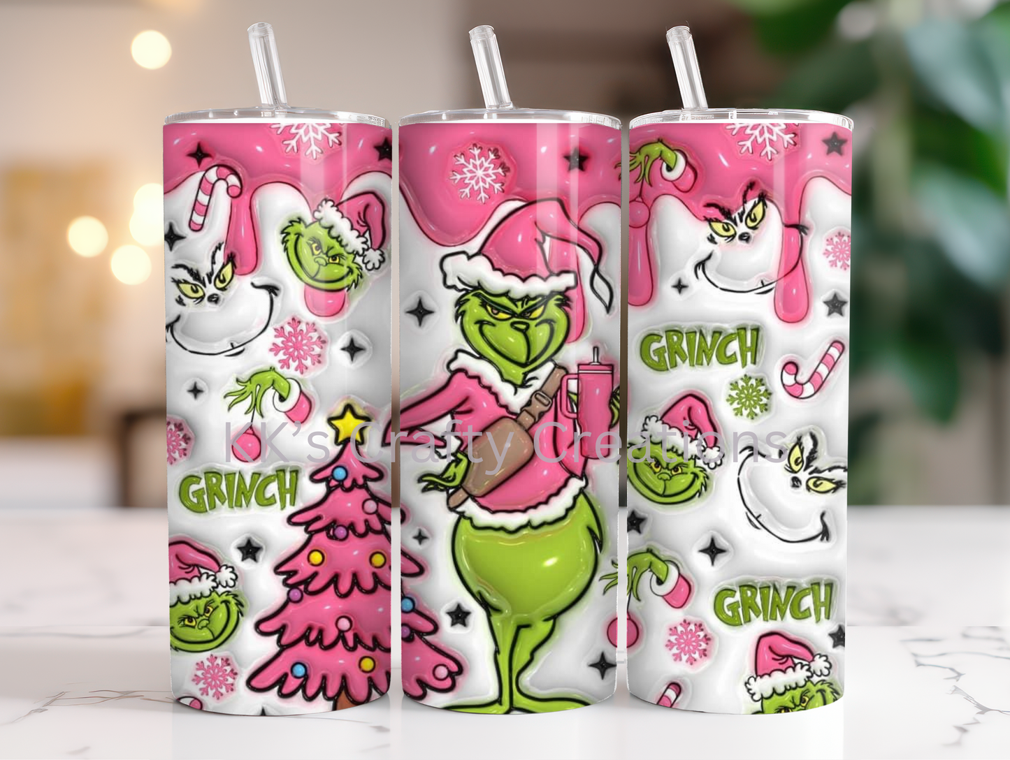 Pink grinch Tumbler