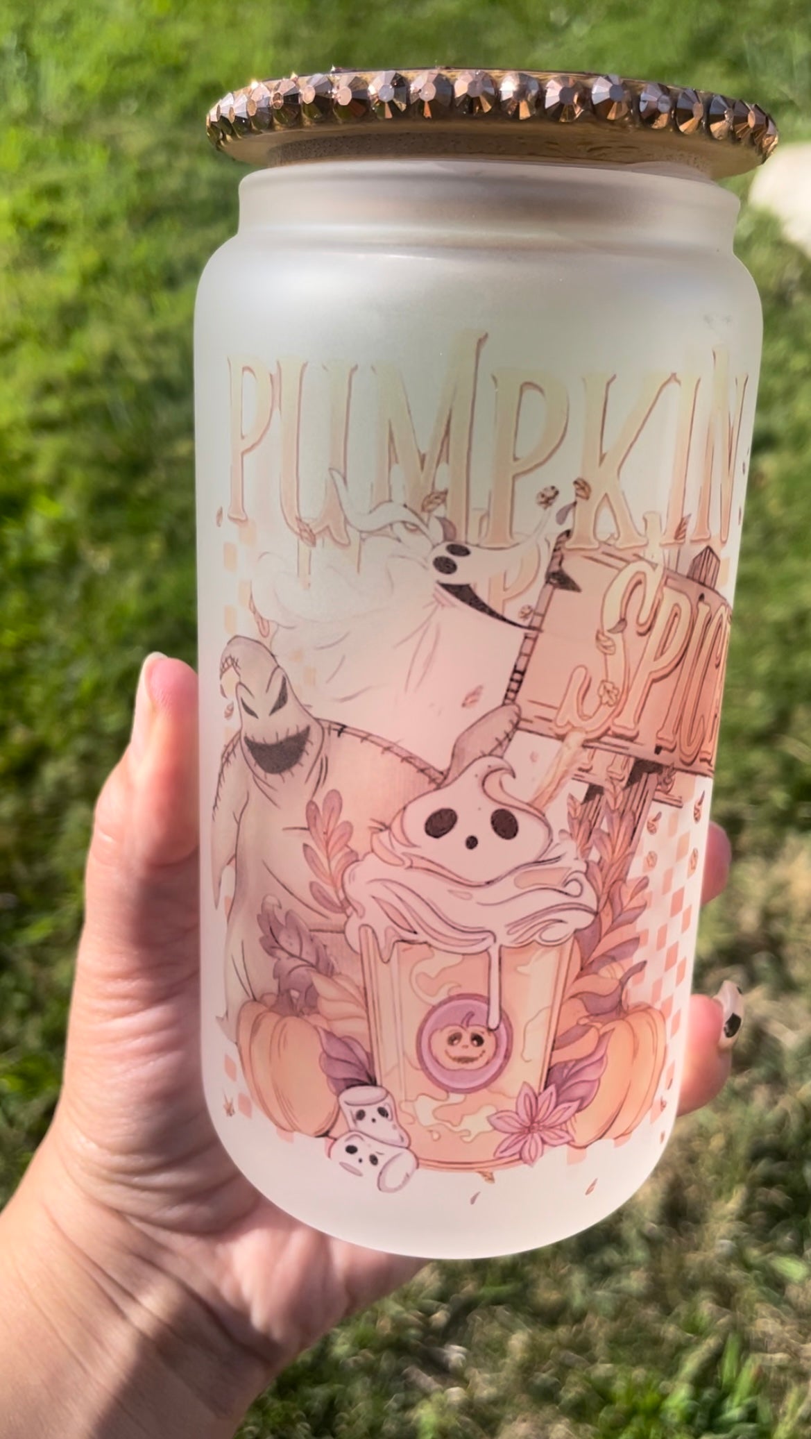 Pumpkin Spice Glass Can